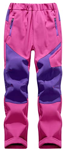 Machbaby Kinder Softshellhose Gefüttert Outdoorhose Sporthose Atmungsaktiv Warm Wasserdicht Funktionshose Jungen Mädchen Trekkinghose Skihose