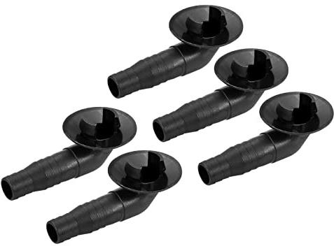 MECCANIXITY Air Conditioner Drain Hose Connector 19mm Tube Elbow Fitting Replacement Part Accessories for Mini-Split Window AC, Black Pack of 5