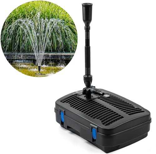 BluGarda BluFilter 1011-3-in-1 Teichpumpe mit Filter - Teichfilteranlage & UV-C Filter - 11W UVC Klärer Lampe - Für Fischteich & Kleine Teiche - Filterpumpe Komplettset - 1.000 L/h
