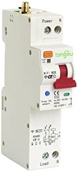 ICOSAR eEnergy Monitor TUYA 1P Monophasé RCBO WiFi Compteur d'énergie intelligent Kwh Compteur de suivi Disjoncteur Minuteur Relais avec protection contre les fuites Compteur électrique 40 A