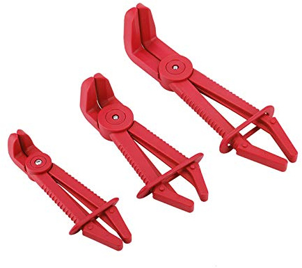 Plastic Flexible Hose Clamp Tool Set 3Pcs Brake Fuel Water Line Clamps Plier Kit Flexible Brake Fuel Water Line Hose Clamps(Yellow)