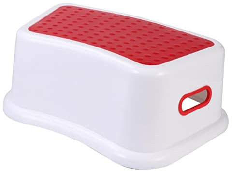 WOONEKY 1Stück Multifunktionaler Kunststoffhocker für Kinder Leichter Tragbarer Fußhocker Rot für Babys und Kleinkinder Perfekt Kinderstuhl oder Campingstuhl für Drinnen und Draußen