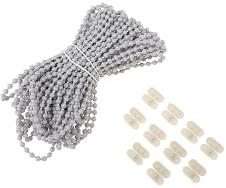 KONTONTY 1 Juego Cremallera Persiana Veneciana Estores Toldos Exterior Enrollables Cordón De Cadena con Cuentas para Persianas Cordón Ciego Cuerda De Cortina Rosario La Cadena Pompón