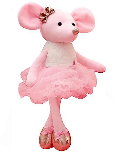 Ruzucoda Plush Mouse Stuffed Animals Toys Ballerina Dolls Ballet Dance Recital Gifts for Girls 15.5 Inches (Pink)