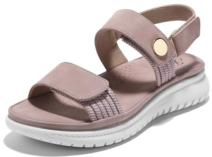 JOMIX Sandali Donna Estivi a Strappo Sandali Bassi Eleganti Comodi Ciabatte con Elastici Regolabile da Casa Spiaggia Mare Scarpe Punta Aperta per Estate SD9295 (Rosa, 37)
