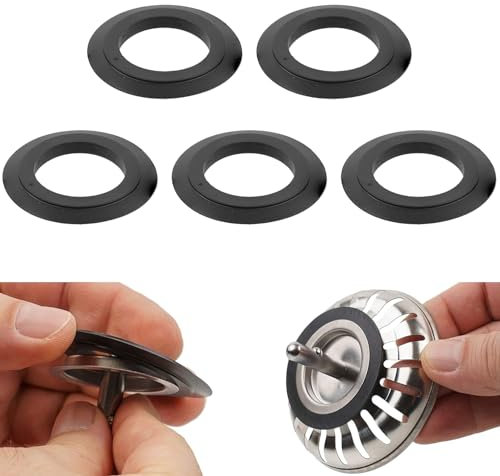 LIAMGUS Lot de 5 joints en caoutchouc pour bouchon d'évier, bouchon de baignoire, joint d'évier, panier de bonde de bonde en caoutchouc, pour accessoires d'évier de cuisine (convexe)
