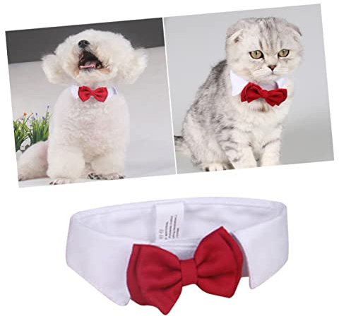 BESPORTBLE Collar de Gato Actividades al Aire Gato Mascota Lazo Rojo Cat Collar Suministros de Mascotas Víspera de Todos Corbata de moño pequeño Regalo Cuello