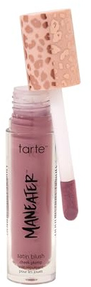 tarte maneater satin blush cheek plump – Lightweight Liquid Blush Infused with Coconut Water, Hyaluronic Acid & Vitamin E for a Hydrated Cheek Tint, Vegan & Cruelty-Free, full size, mauve