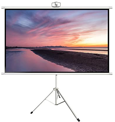 Pantalla de proyección con trípode HD 4:3/16:9 para Cine en casa en Interiores y Exteriores, Pantallas de proyección Plegables sin Arrugas, Pantallas de proyección portá (100inch 16:9