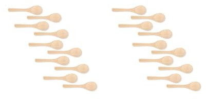 2 set di 10 piccoli cucchiai in legno per bambini, utensili da cucina, per condimenti, olio, tè, zucchero, marmellata, tipo 14