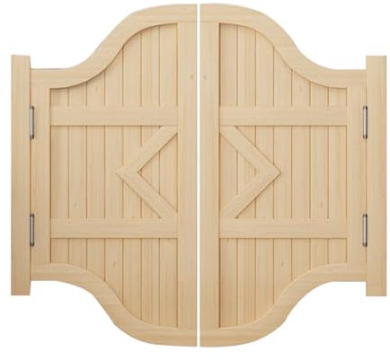 GOCHUSX Portails Battants Doubles Portes Café, Porte De Salon en Bois Massif, Porte De Cuisine À Double Ouverture, Décoration De Portail De Clôture D'entrée pour Cloison D'entrée(100x70cm)