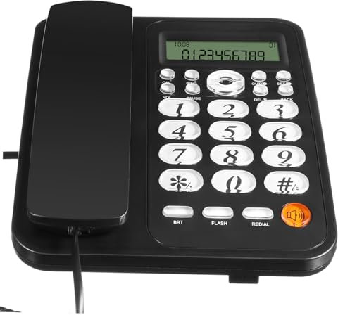 Veemoon Téléphone Filaire pour Bureau avec Identification Appelant Et Fonctions Multiples Design Classique Adapté Maison Et Travail