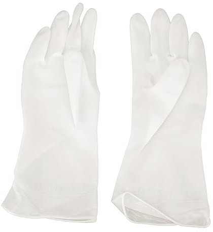 FRCOLOR 2paare Geschirrspülhandschuhe Aus Latex Rutschfeste Küchenreinigungshandschuhe Haushaltshandschuhe Für Täglichen Gebrauch Weiß