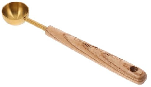 JECOMPRIS Messlöffel Aus Edelstahl Mit Langem Holzgriff Kaffeelöffel Zum Abmessen Von Instantgetränken Milchpulverlöffel Teelöffel Für Lose Tees Messlöffel Für Kochen Und Backen