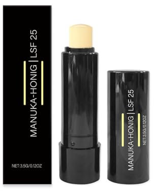 Manuka Lippenpflege mit LSF 25, Manuka lippenpflege, Feuchtigkeitsspendender Lippenbalsam, Bei Beanspruchten & Trockenen Lippen, Lippenpflegestift, für alle Hauttypen