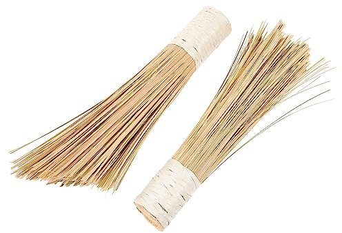 IWOWHERO 2pcs Bamboo Pot Brush for Cleaning Cookware Washing Accessory Multi-use Kitchen Essentials for Quick Wok Cleaning