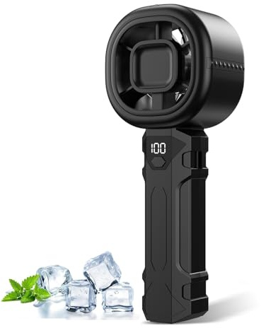 Portable Handheld Fan, Personal Mini Fan with Digital Display, 3 Wind Speeds, 3000mAh Battery USB Rechargeable Hand Held Fans for Makeup, Home, Office, Travel, Outdoor, Gift for Men Women(Black)