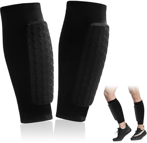 prota Shindefender Shin Guards Stoßfest Schienbeinschoner für Fußball, Professionell Schienbeinschoner Skifahren, Wadenschutz Shin Defender Shin Guards Kids für Männer und Frauen (L, Schwarz)