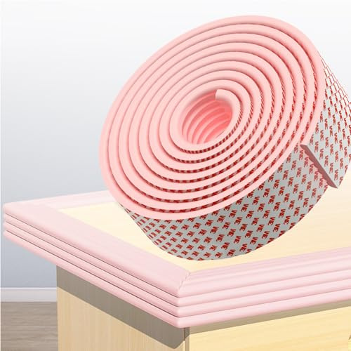 Selbstklebender Kantenschutz 5 m weicher extra breiter Schaumstoff, Baby Kantenschutz für scharfe Kanten Tisch und Möbel (Rosa)