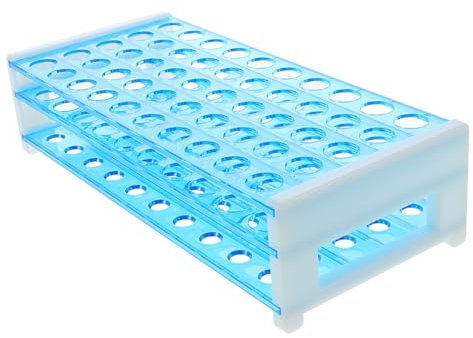 HAMPPLIES Labor-Reagenzglasständer Schläuche Probenröhrchengestell Reagenzgläser Reagenzglashalter Pipettenständer Schnapsrohre für Spirituosen Organizer für Aderlasskanülen p.s Sky-blue