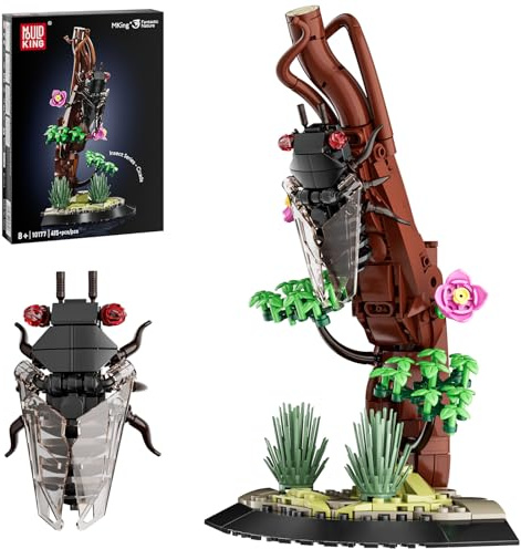 Mould King 10177 Blumen Insekten Klemmbausteine Zikade Bauspielzeug | 415 Teile Insekt Bausteine Botanical Collection Tier Display Modell Deko Kompatibel mit Andere Marke