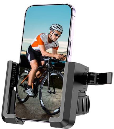 ertlutw Bike Phone Holder, 360° Rotatable Adjustable Motorcycle Phone Mount, 8S Quick Install Anti-fall Motorbike Phone Holder for iPhone 16 Samsung S25, All 4.7‘’-7’ Smartphones