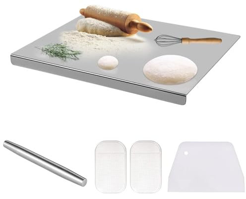 304 Planches À Découper, Extra Large Tranchoir en Acier Inoxydable, Conseil De Cuisson, Planche À Découper Lourde for La Cuisine, Pâtisserie Conseil for La Viande, Légumes,50x100cm/19.7Lx39.4W