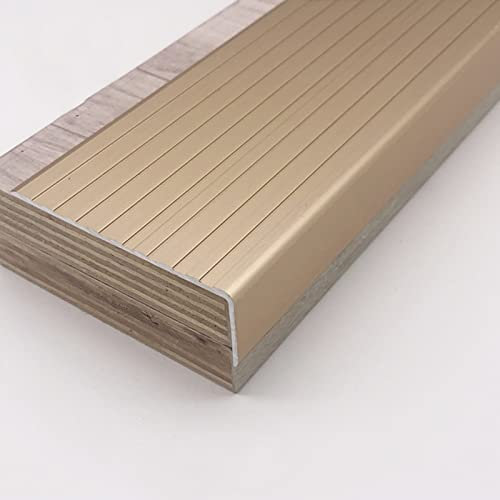 kantenschutz selbstklebend, Treppenkantenleiste für Laminatböden, ausgewählte Oberflächen, rutschfester Treppenkantenschutz/Metall-Stufenkantenleiste, 75 mm breit, für Treppen im Innen- und Außenbere