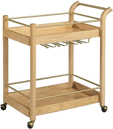 ZJFHEYUO Carrito de Bar para Hotel, Restaurante, Bar, Cocina, vinoteca con Ruedas y Almacenamiento, estantes para Vino, té y licores, Muebles de Madera Maciza y Metal.