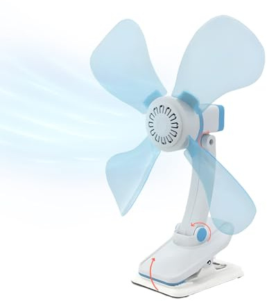 Avilia - Ventilatore da Tavolo Portatile con Clip e Inclinazione Regolabile a 180° per Casa, Ufficio e Viaggi, Silenzioso, Facile da Pulire e da Trasportare - Alimentazione a Corrente