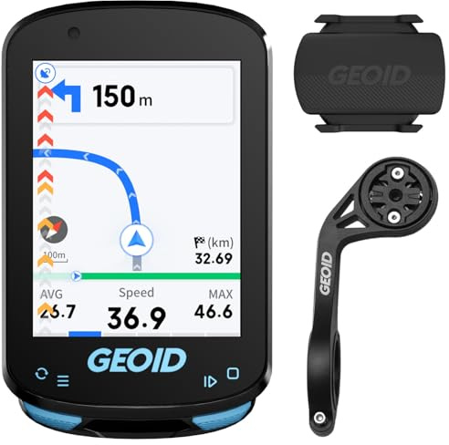GEOID CC600 Color Screen Bike/Cycling Computer Wireless - Route Navigation with Re-Route Planing, WiFi & Bluetooth, Fast 5s GPS Positioning, with CS600 Cadence/Speed Sensor for Cycling