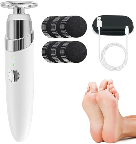DSXVJHD Foot File Hard Skin Remover, Electric Callus Remover for Feet, Adjustable Speed, Professional Foot Sander Pedicure Tools for Dry Dead Skin Cracked Heels Calluses (Grey)