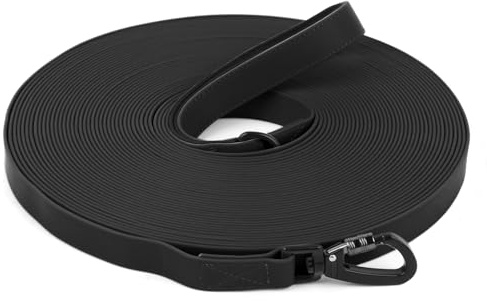 Longe pour Chien, 1,8M/ 3M/ 5M/ 10M/ 15M/ 20M/ 25M/ 30M Laisse de Dressage étanches pour Chiens, Long Laisse pour Petits, Moyens et Grands Chiens