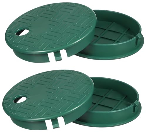 UKCOCO Set Da 4 Coperchi Per Scatola Valvola Di Irrigazione Rotondi Da 6 Pollici, Protezione Resistente Alle Intemperie Per Impianto Valvole Esterno, Facile Installazione e Accesso Per Giardino