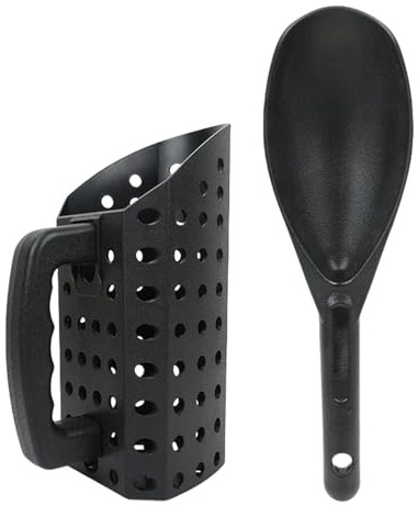ZEPFJHE Tamis à sable et pelle pour chasseurs de trésors de plage avec poignée facile à prendre en main pour adultes et enfants