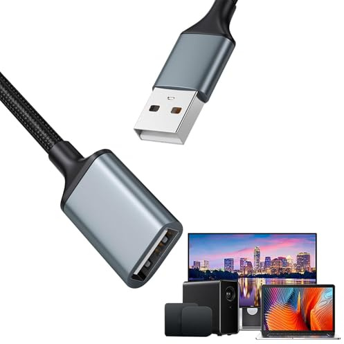 SVCEQZE Extensión de cable USB - Cable de extensión USB 3.0 macho a hembra,Cable extensor Nylon Compatible con cámara web, cámara, teléfono, mouse, teclado, impresora, disco duro