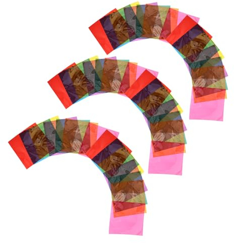DIYEAH 90 Fogli di Carta Cellophane Colorata Traslucida 10X10 CM Pellicola Diffusore di Luce Multicolore per Artigianato Creativo Decorazioni Fai da Te e Giochi di Luce per e Scuola