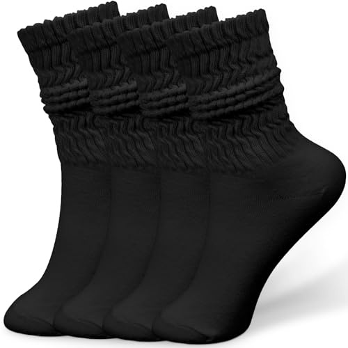 Alaoo 4 par slouch-strumpor, termostrumpor, damstrumpor, sportstrumpor, gosiga strumpor, dam, vadstrumpor, ventilerande retrostrumpor, 35–42