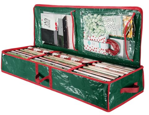 Borsa Portaoggetti Per Carta Da Regalo, Organizer Per Carta Natalizia Per Pacchi, Borsa Per Cartas Regalo Rotolo Con Scomparti, Contenitore Per Cartas Da Regalos Natalizia Per nastria accessoria