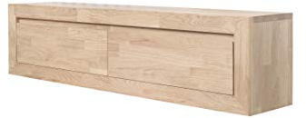 Nordic Story Sideboard Sven (Eiche Gebleicht, Massivholz) • Lowboard mit 2 Schubladen • Auch als Sitzbank im Flur, Konsole oder zum Aufhängen • 120 x 25 x 30 cm