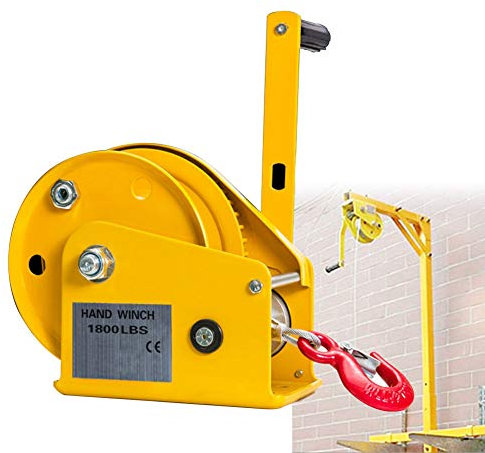 RSHJD Seilwinde Hand mit Bremse, Forst-Seilwinde Handwinde für Yacht, Seil-Winden für Wohnmobile mit Anhängerkupplung und Drahtseil, 1800lb/300kg, 8m/15m/20m/30m/40m40m
