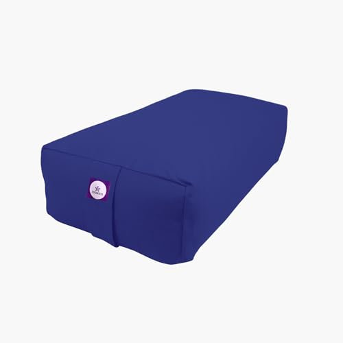 Yogikuti Rectangular Yoga Bolster Cushion for Meditation & Restorative Yoga – Firm Support Pillow for Spine Alignment, Stretching & Relaxation – Premium Cotton Cover (Blue)