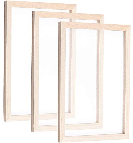 ANCLLO Antico metodo di fabbricazione della carta Carta in legno per la fabbricazione della carta Stampo con cornice per fai da te Forniture per artigianato a mano 25x34 cm
