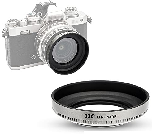 JJC Gegenlichtblende zum Einschrauben, 46 mm, für Nikon NIKKOR Z DX 16-50 mm f/3.5-6.3 VR Objektiv auf Z50, ersetzt Nikon HN-40 Gegenlichtblende, silberfarben