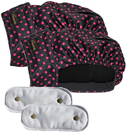 Glenndarcy Damen-Hundewindel für die Läufigkeit, schwarz mit rosa Punkten (2er-Pack - Größe M)