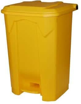 GPC LPB80Z_YE Polypropylene Pedal Bin, 80L Capacity, 67cm x 41cm x 47cm, Yellow