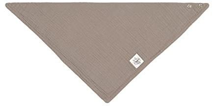 LÄSSIG Baby Kinder Muslin GOTS zertifiziert Mull Dreieckstuch Lätzchen Baumwolle Druckknopf doppellagig/Bandana taupe
