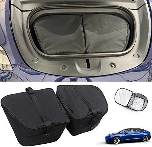 PACEWALKER für Tesla Model 3 2017-2022 Frontgepäcktaschen, für Tesla Model 3 Front Trunk Organizer Isolierung Kühler Auto Langlebig Zusammenklappbar Cargo Lagerung