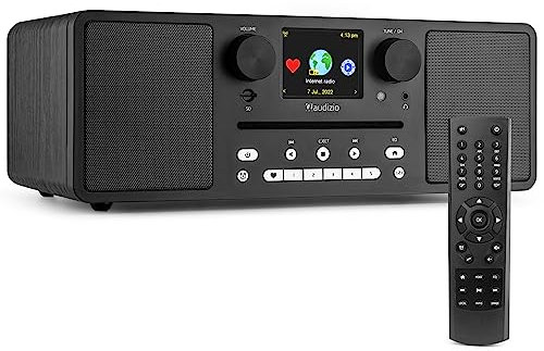 Audizio Naples Radio Dab Stéréo avec Bluetooth 60W - Noir, Lecteur CD, Radio WiFi, MP3, Prise Casque, Idéal pour Profiter de Vos Musiques Partout chez Vous ou au Travail