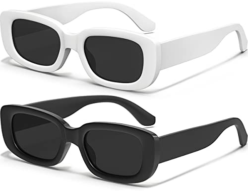 AWGSEE Retro Rectangle Kids Sunglasses 90’s Vintage Fashion Narrow Square Frame Glasses Shades for Girls Boys UV Protection